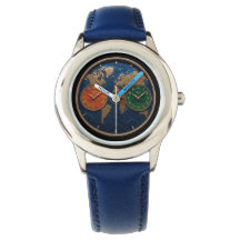 Montre Luxeuse Carte du Monde Multi-Cadran