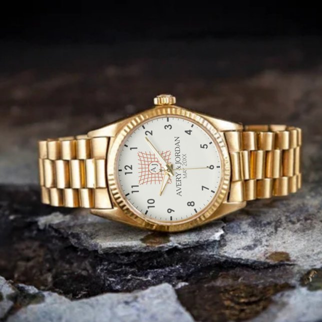 Montre Luxury Monogram Elegant Initials Couple Names (Créateur téléchargé)