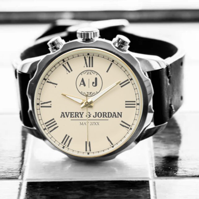 Montre Luxury Unique Engagement Gift Custom Monogram Mode (Créateur téléchargé)