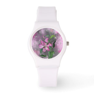 Montre Lys de surveillance de la lys rose pourpre Peintur