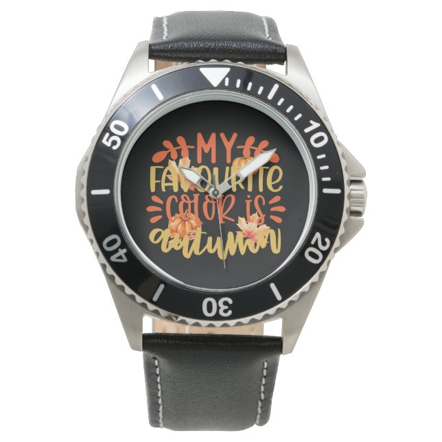 Montre Ma couleur préférée est automne - automne (devant)