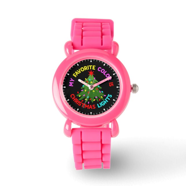 Montre Ma couleur préférée est les lumières de Noël Arbre (Recto)