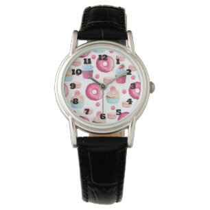 Montre Macarons À Bain Et Motif À Cupcake En Aquarelle