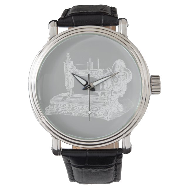 Montre Machine à coudre vintage - Machines rétro Gris bla (devant)