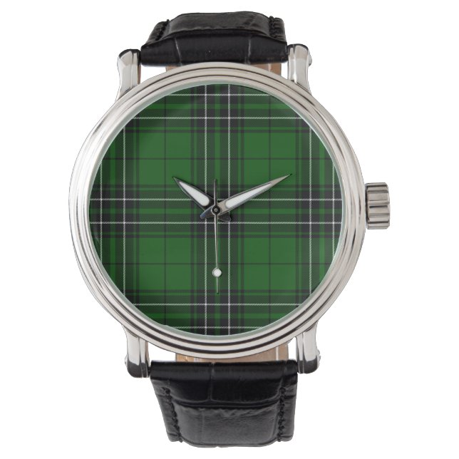 Montre MacLean Tartan vert et noir plaid (devant)