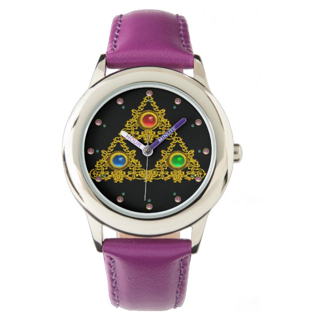 MONTRE MAGIQUE ELFIC TALISMAN /GOLD TRIANGLE AVEC GEMSTON (devant)