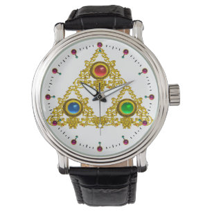 MONTRE MAGIQUE ELFIC TALISMAN /GOLD TRIANGLE AVEC GEMSTON