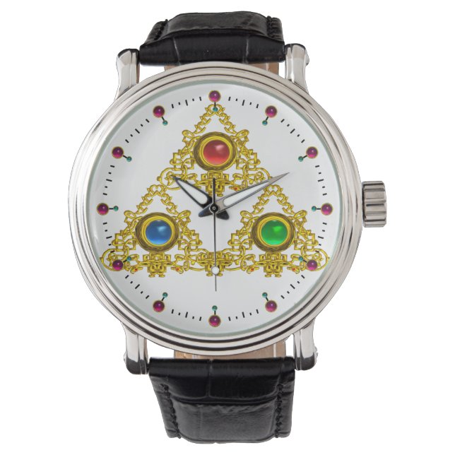 MONTRE MAGIQUE ELFIC TALISMAN /GOLD TRIANGLE AVEC GEMSTON (devant)