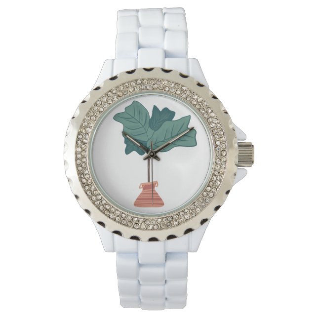 Montre Main tirée de la feuille de l'arbre de fermeture (devant)
