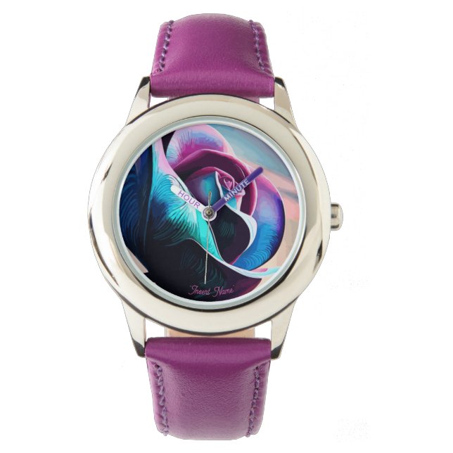 Montre Majesté de minuit : La beauté noire des Roses noir (devant)