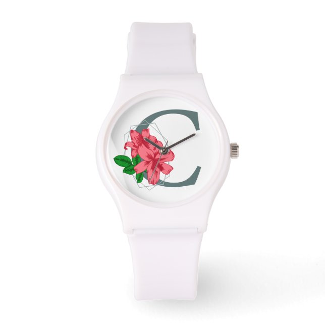Montre Majuscule C monogramme floral (Recto)