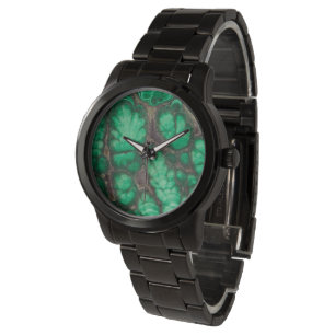 Montre Malachite à motifs verts