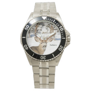 Montre Mâle personnalisé de cerfs communs de mule