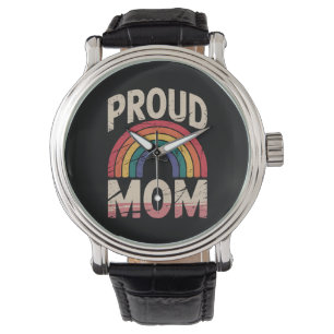 Montre Maman fière arc-en-ciel LGBTQ Fierté gay alliée