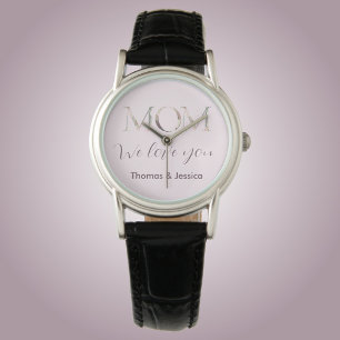 Montre maman on t'aime script floral
