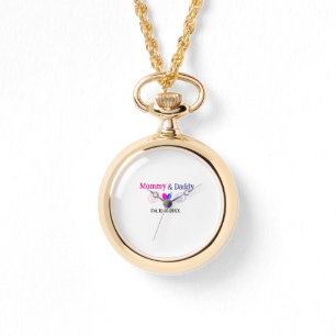 Montre Maman & Papa nouveaux parents ajouter nom date cœu