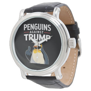 Montre Manchots Pattes En L'air Résistent Contre Trump