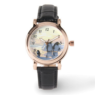 Montre manchots se détendant sur une banquise