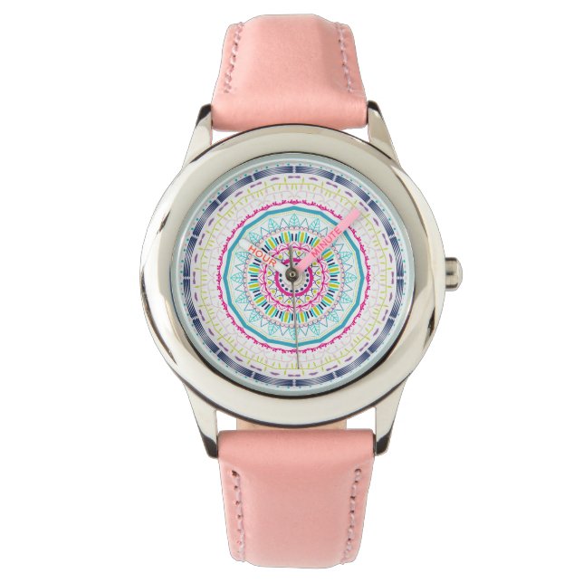 Montre mandala coloré (devant)