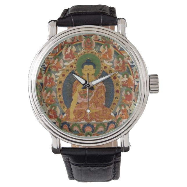 Montre Mandala complet peint bhoutanais (devant)