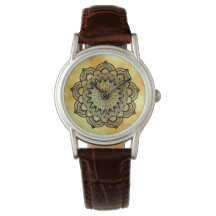 Mandala noir sur fond or doux
