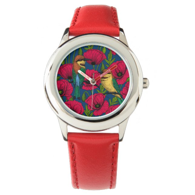 Montre Mangeurs d'abeilles et pavots (devant)