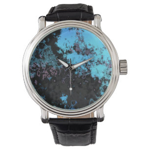 Montre Marbre bleu, gris et violet Abstrait