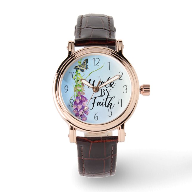 Montre Marcher par la foi Bible Verse (Recto)