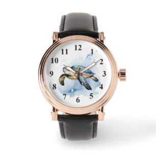 Montre Mare Tortue de mer Aquarelle Art Océan Animal