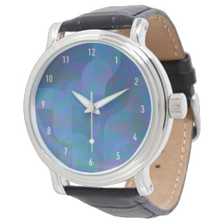 Montre Marées d'azur - Géométrie Abstraite océanique