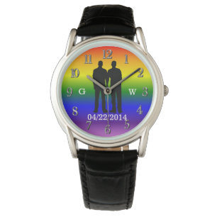 Montre Mariage Gay Couple personnalisé Jour et initiales