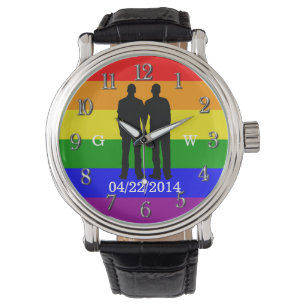 Montre Mariage Gay Couple personnalisé Jour et initiales