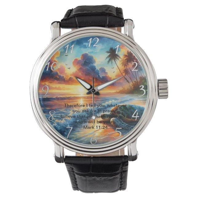 Montre Mark 11:24 Faithful Sunset Cross Reflection (devant)