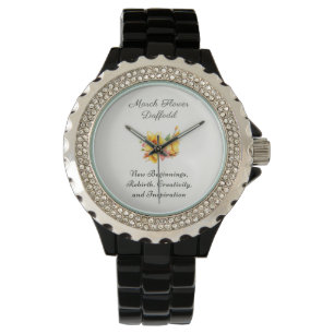 Montre Mars Mois de la naissance Daffodique cadeau de nai