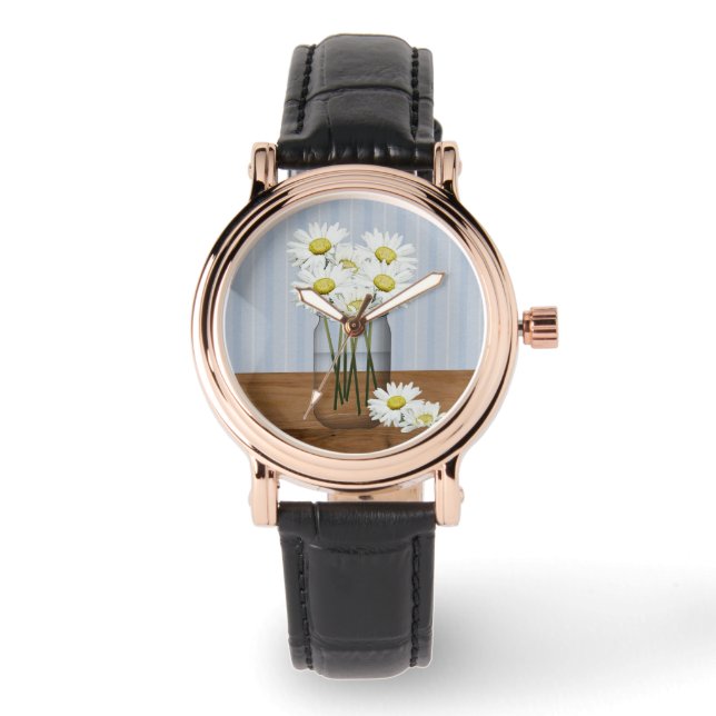 Montre Mason Jar De Daisies Regarder (Recto)