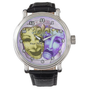 Montre Masques d'acteur jaune violet