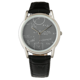 Montre Math Classic Black Leather Watch