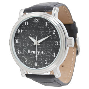 Montre Math de géométrie Stylish White et Black Watch