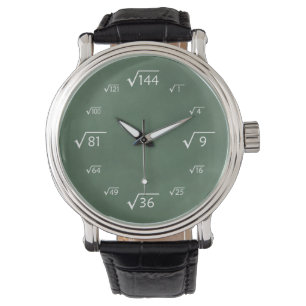 Montre Math racine carré (tableau de bord vert)