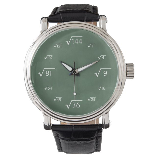 Montre Math racine carré (tableau de bord vert) (devant)