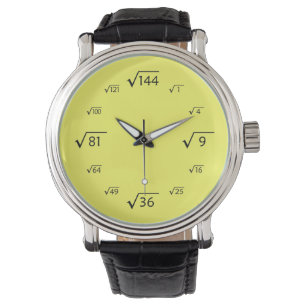Montre Maths racine Carré (noir/jaune)