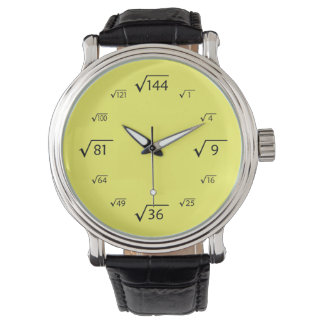 Montre Maths racine carré (noir/jaune)