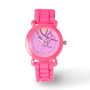 Montre Médicale rose frotte