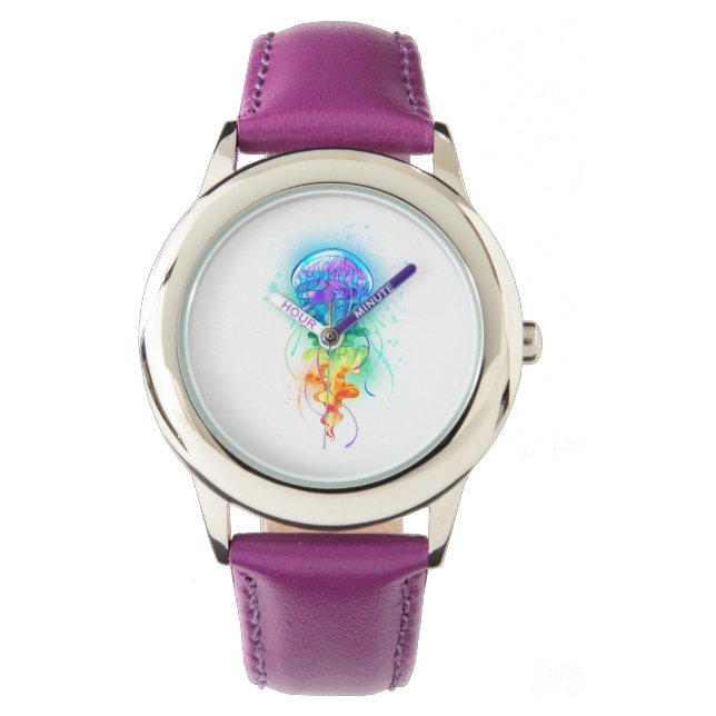 Montre Méduse arc-en-ciel (devant)