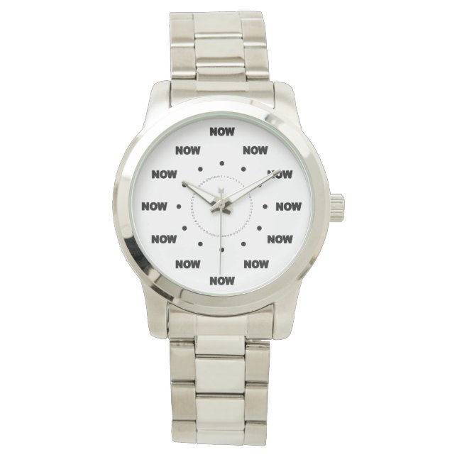 Montre Mega Cool "MAINTENANT" (Arrière - plan blanc) #7 (devant)