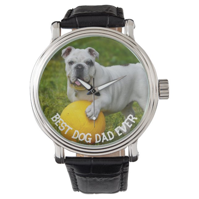 Montre Meilleur Chien papa toujours Photo personnalisée,  (devant)