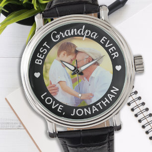 Montre Meilleur Grand-Père Jamais Nom Personnalisé Photo