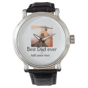 Montre Meilleur papa jamais ajouter nom image fête des pè