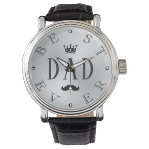 Montre MEILLEUR PAPA JAMAIS Argent Gradient