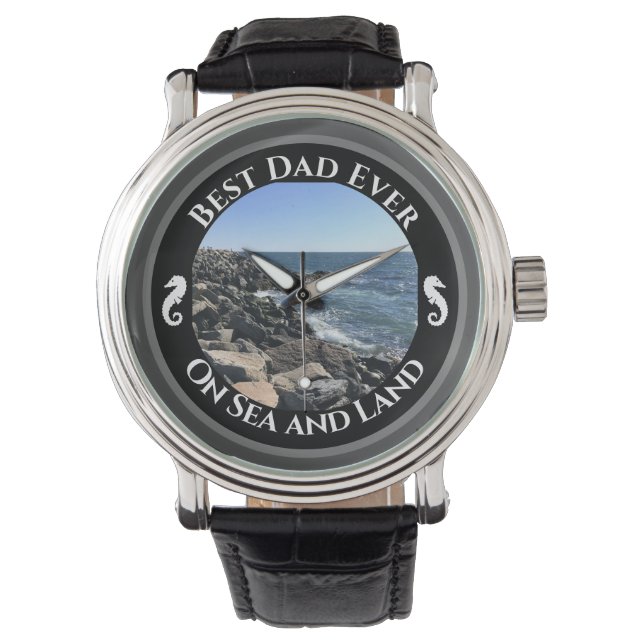 Montre Meilleur Papa Jamais Bleu Océan Atlantique Rocky S (devant)